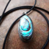 Abalone Pendant Silver Handmade Necklace Shell Sterling 925 Jewelry Sea Ocean Beach μενταγιόν αμπαλονε ασημι