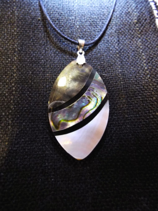 Abalone Shell Pendant Sterling 925 Silver Handmade Necklace Seashell Jewelry Rectangle Beach Ocean Eco Friendly 1
