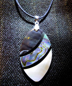 Abalone Shell Pendant Sterling 925 Silver Handmade Necklace Seashell Jewelry Rectangle Beach Ocean Eco Friendly 1