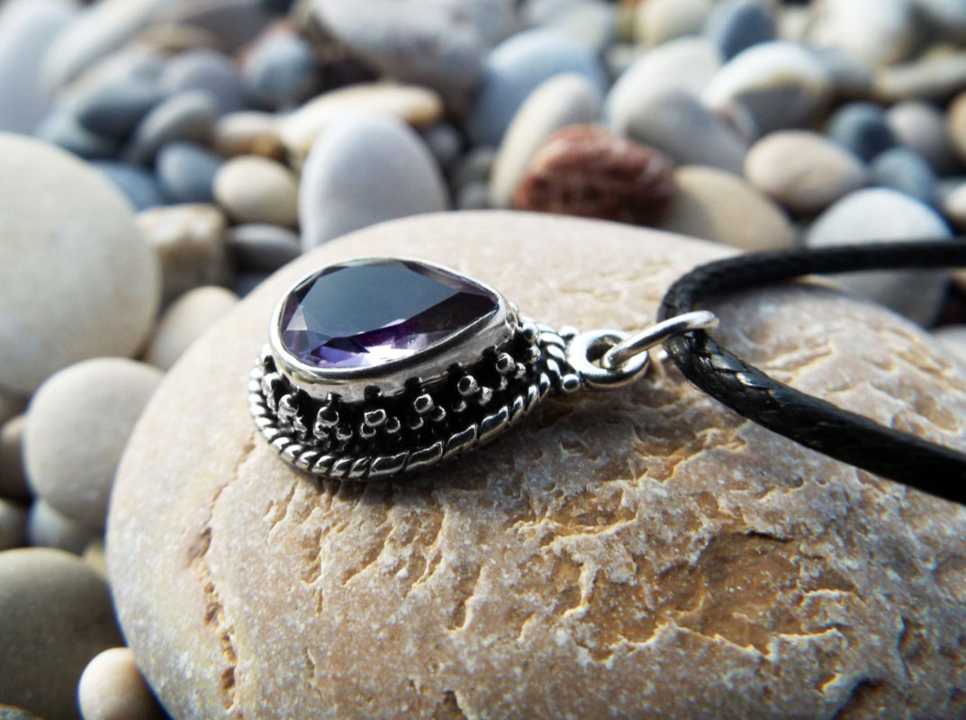 Amethyst Pendant Gemstone Silver Necklace Handmade Protection Sterling ...