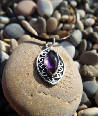 Amethyst Pendant Gemstone Silver Necklace Handmade Protection Sterling 925 Gothic Jewelry Bohemian