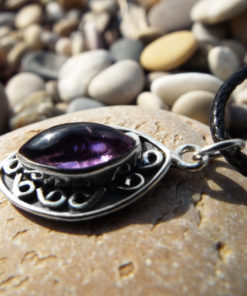 Amethyst Pendant Gemstone Silver Necklace Handmade Protection Sterling 925 Gothic Jewelry Bohemian