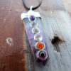 Amethyst Pendulum Chakra Pendant Silver Necklace Handmade Gemstone Pointer Gothic Magic Dark Wicca Jewelry