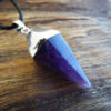 Amethyst Pendulum Pendant Silver Handmade Necklace Gemstone Stone Gothic Magic Dark Wicca Pointer Jewelry