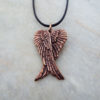 Angel Wings Pendant Handmade Necklace Feather Gothic Dark Bronze Jewelry