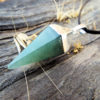 Aventurine Pendant Pendulum Silver Pointer Crystal Gemstone Necklace Handmade Gothic Dark Jewelry Boho