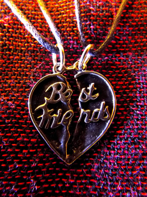 Best Friends Necklace Pendant Heart Sterling Silver Handmade 925 Friendship Love Partner Sisters