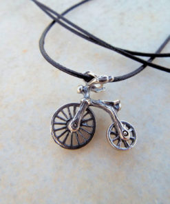 Bicycle Bike Pendant Silver Handmade Necklace Sterling 925 Transport Transition Freedom Symbol Vintage Antique Boho Jewelry