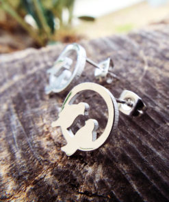 Bird Earrings Studs Silver Handmade Animal Symbol Romantic Jewelry Bohemian
