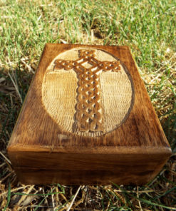 Box Cross Wooden Crucifix Celtic Mango Tree Jewelry Knot Handmade Symbol Carved Eco Friendly Home Decor Trinket