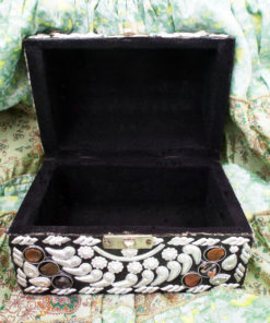 Box Jewelry Carved Handmade Balinese River Stone Alpaca Silver Gemstone Floral Carved Home Decor Indian Treasure Chest Trinket 1
