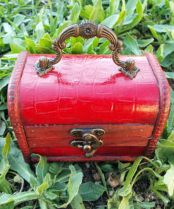 Box Vintage Handmade Wooden Genuine Leather Treasure Chest Jewelry Trinket Antique Vintage Gothic