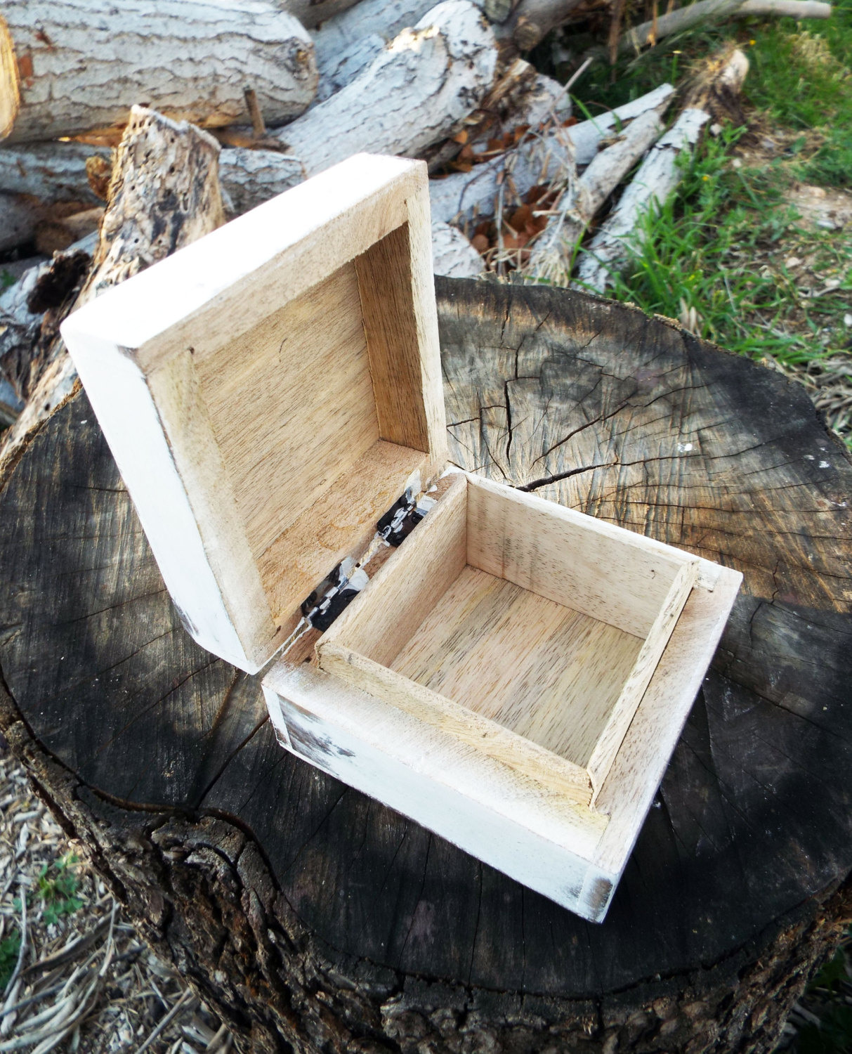 Box Wooden Flower Jewelry Carved Antique Vintage Handmade Home Decor Indian Floral Mango Tree Wood Trinket Treasure Chest Eco Friendly