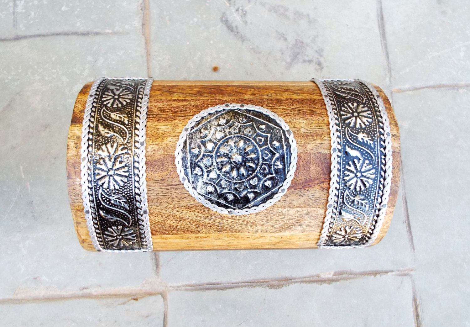 Box Wooden Flower Jewelry Carved Handmade Antique Vintage Home Decor Indian Floral Mango Tree Wood Trinket Leaf Treasure Chest Eco Friendly