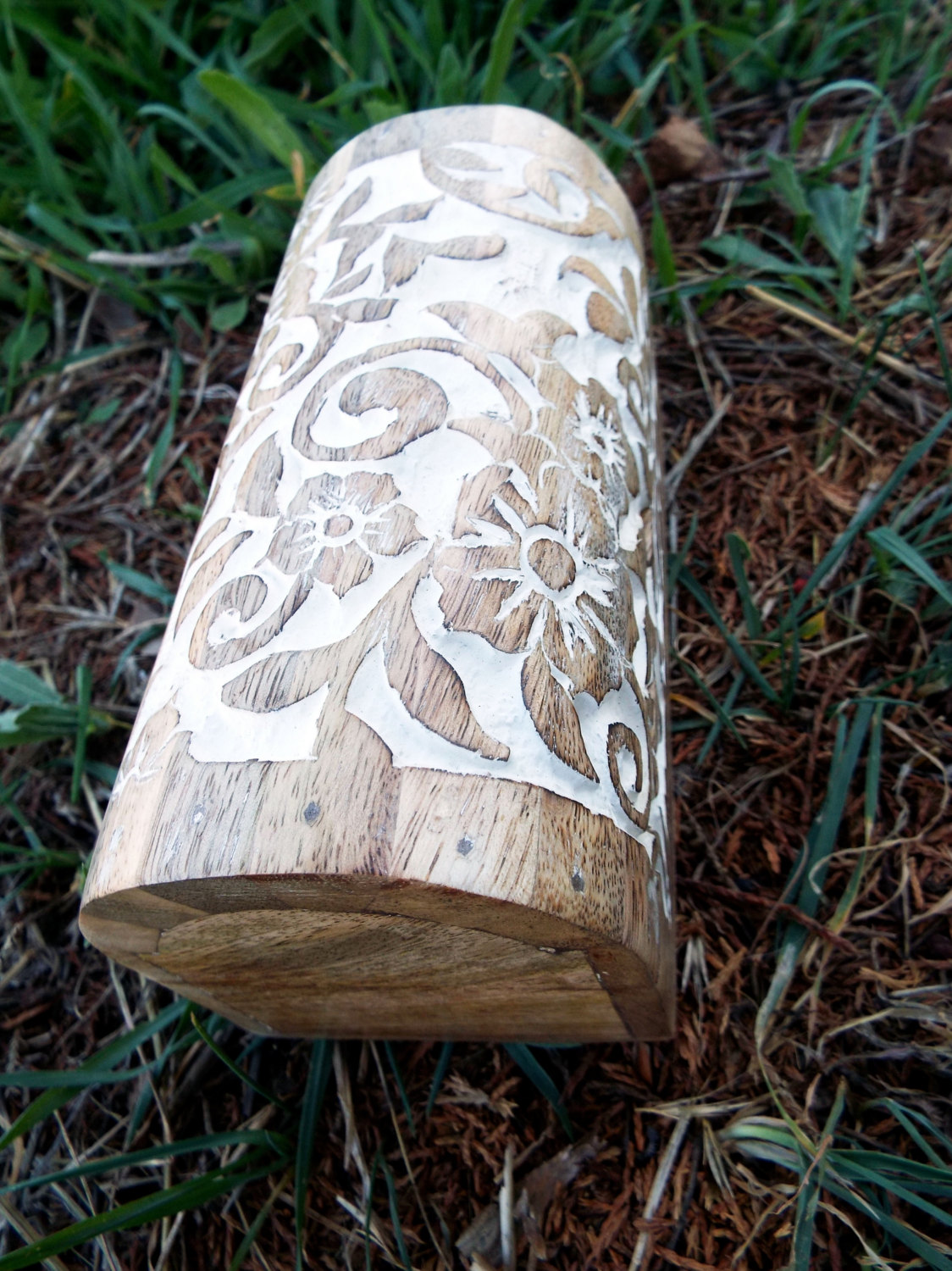 Box Wooden Flower Jewelry Carved Handmade Antique Vintage Home Decor Indian Floral Mango Tree Wood Trinket Leaf Treasure Chest Eco Friendly