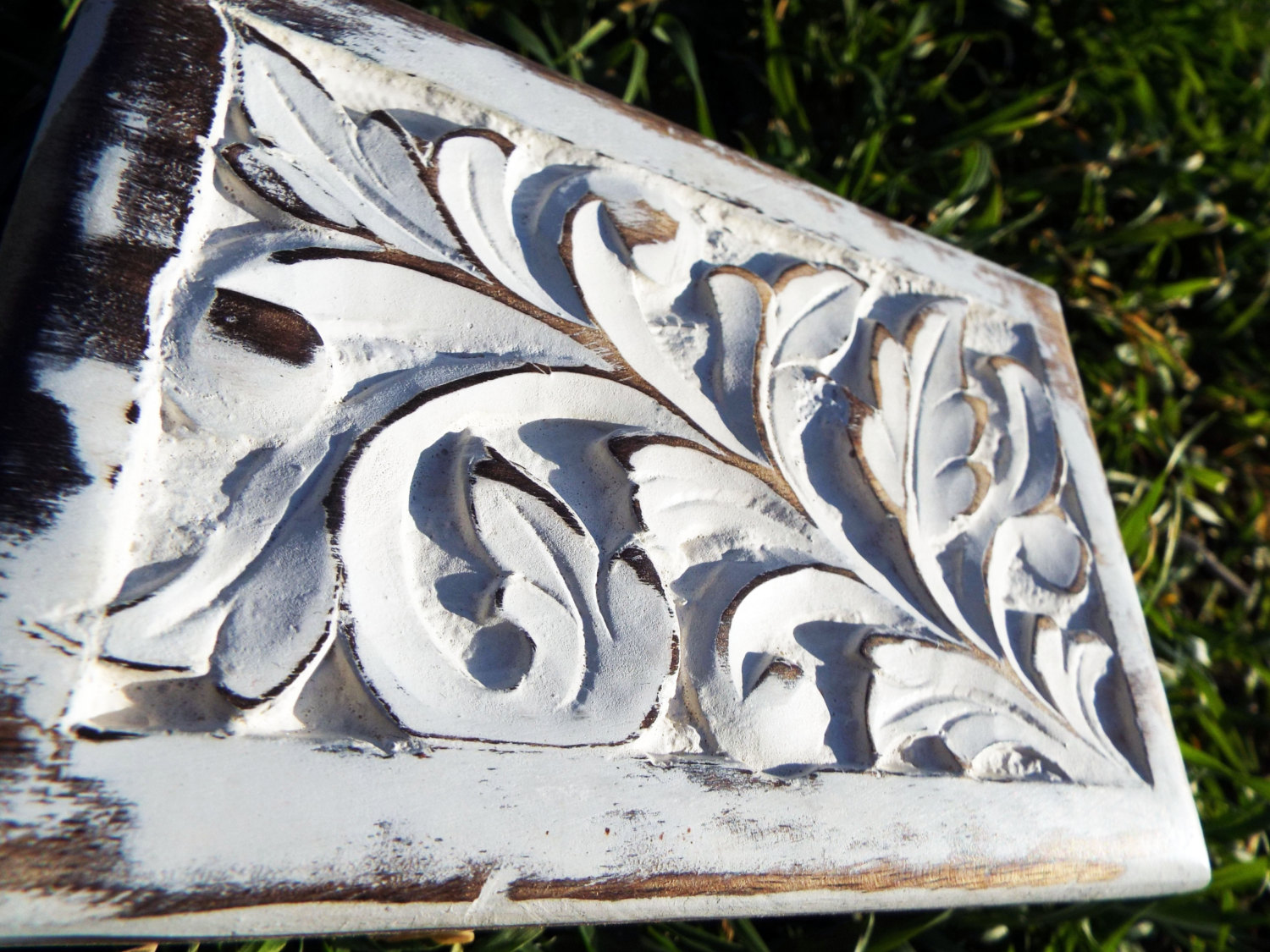 Box Wooden Flower Jewelry Carved Handmade Antique Vintage Home Decor Indian Floral Mango Tree Wood Trinket Leaf Treasure Chest Eco Friendly