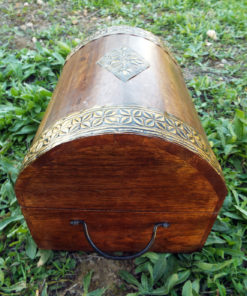 Box Wooden Flower Jewelry Carved Handmade Antique Vintage Home Decor Indian Floral Mango Tree Wood Trinket Leaf Treasure Chest Eco Friendly