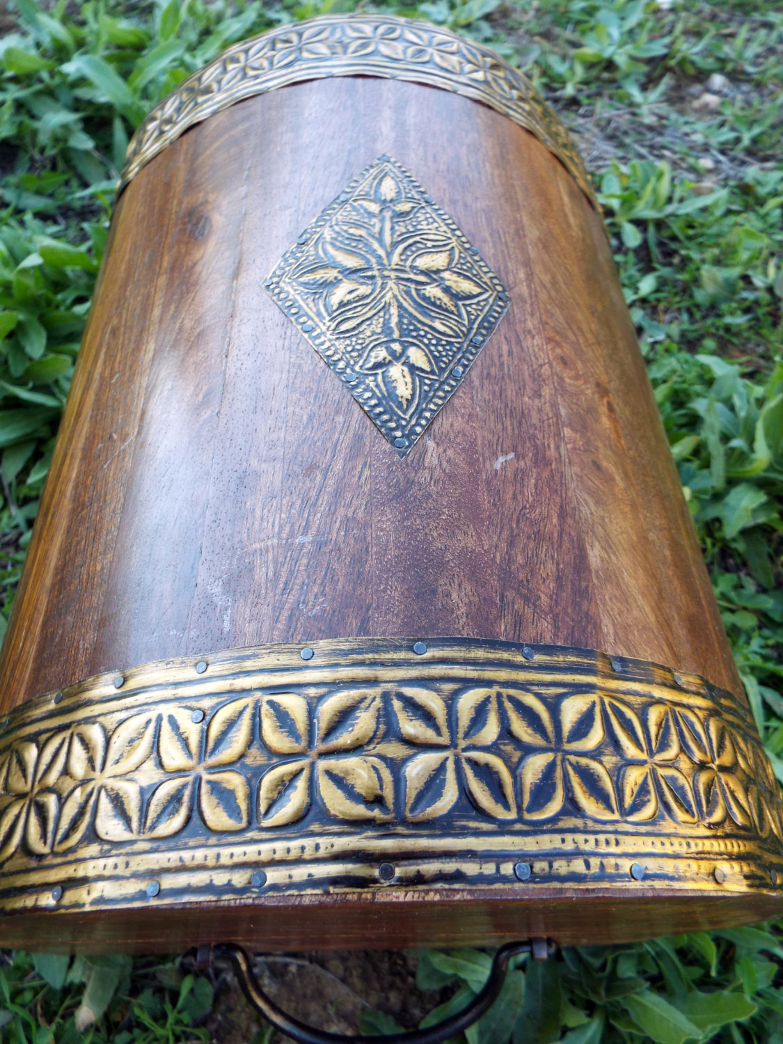 Box Wooden Flower Jewelry Carved Handmade Antique Vintage Home Decor Indian Floral Mango Tree Wood Trinket Leaf Treasure Chest Eco Friendly