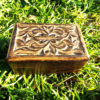 Box Wooden Flower Jewelry Carved Handmade Home Decor Indian Floral Mango Tree Wood Trinket Leaf Treasure Chest Eco Friendly