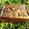 Box Wooden Flower Jewelry Carved Handmade Home Decor Indian Floral Mango Tree Wood Trinket Leaf Treasure Chest Eco Friendly
