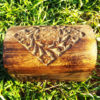 Box Wooden Flower Jewelry Carved Handmade Home Decor Indian Floral Mango Tree Wood Trinket Treasure Chest Casket Eco Friendly