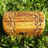 Box Wooden Flower Jewelry Carved Handmade Home Decor Indian Floral Mango Tree Wood Trinket Treasure Chest Casket Eco Friendly