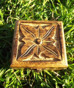 Box Wooden Flower Jewelry Carved Handmade Home Decor Indian Floral Mango Tree Wood Trinket Treasure Chest Eco Friendly