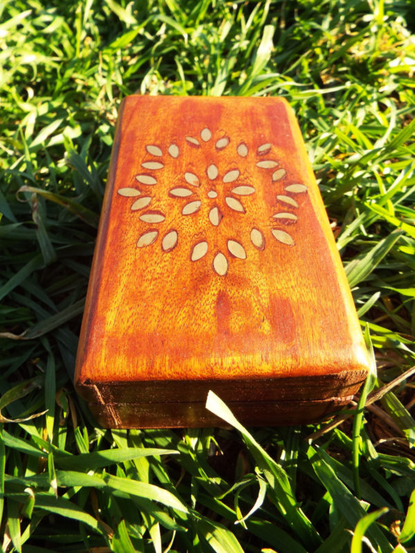 Box Wooden Flower Jewelry Carved Handmade Home Decor Indian Floral Wood Trinket Treasure Chest