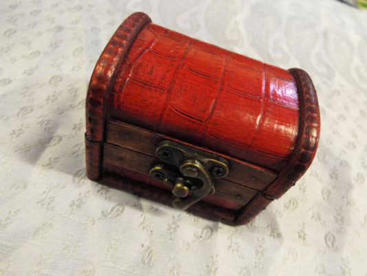 Box Wooden Handmade Wooden Leather Vintage Treasure Chest Jewelry Trinket