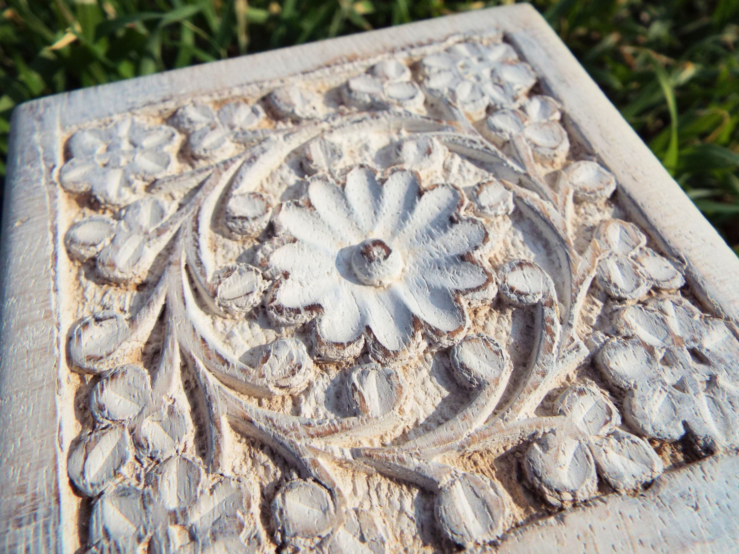 Box Wooden Jewelry Carved Handmade Antique Vintage Balinese Home Decor Indian Floral Trinket Treasure Chest