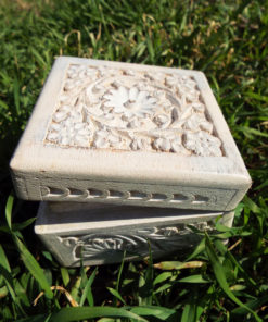 Box Wooden Jewelry Carved Handmade Antique Vintage Balinese Home Decor Indian Floral Trinket Treasure Chest