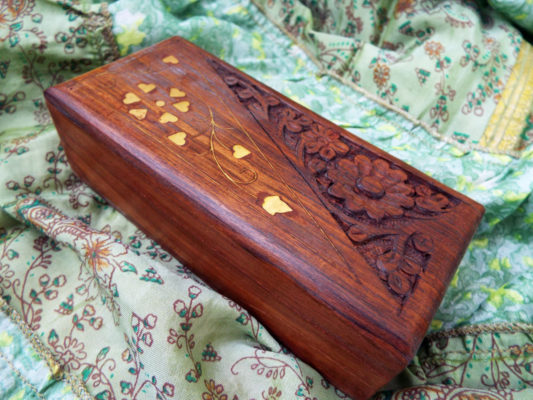 Box Wooden Jewelry Carved Handmade Balinese Home Decor Indian Floral Treasure Chest Trinket 4