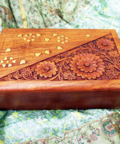 Box Wooden Jewelry Carved Handmade Balinese Home Decor Indian Floral Treasure Chest Trinket 7