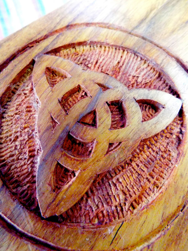 Box Wooden Jewelry Celtic Triquetra Hand Carved Handmade Home Decor Trinket Treasure Chest 15