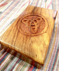Box Wooden Jewelry Celtic Triquetra Hand Carved Handmade Home Decor Trinket Treasure Chest 15