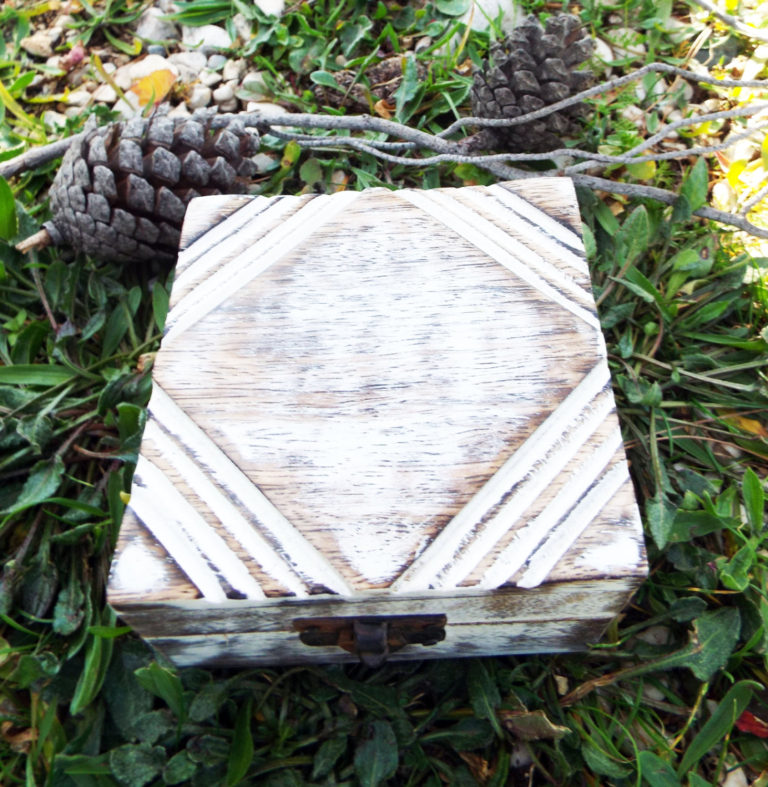 Box Wooden Jewelry Diamond Carved Handmade Antique Vintage Home Decor Mango Tree Wood Trinket Treasure Chest Eco Friendly
