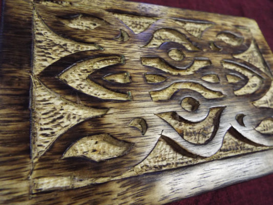 Box Wooden Mango Tree Jewelry Celtic Knot Handmade Carved Eco Friendly Home Decor Trinket