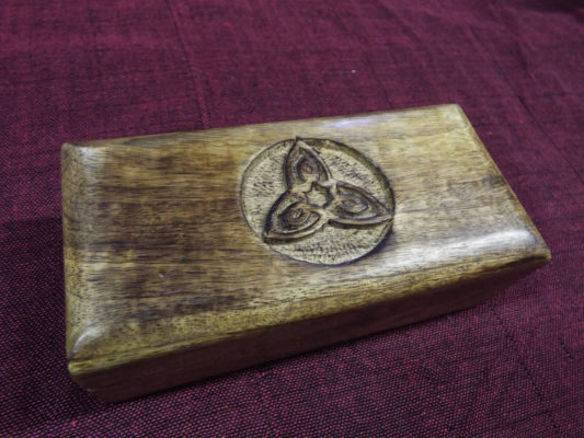 Box Wooden Mango Tree Triquetra Celtic Jewelry Handmade Carved Eco Friendly Treasure Chest Home Decor Trinket 6
