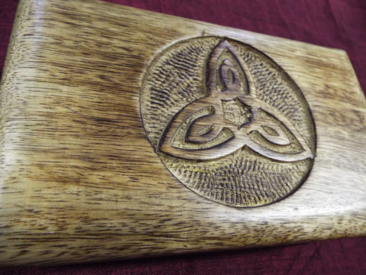 Box Wooden Mango Tree Triquetra Celtic Jewelry Handmade Carved Treasure Chest Eco Friendly Home Decor Trinket 14