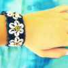 Bracelet Beaded Floral Flower Handmade Seashell Shell Spiral Cotton Hippie Boho Jewelry Beach