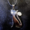 Cat Pendant Silver Stainless Steel Handmade Necklace Jewelry Celtic Symbol