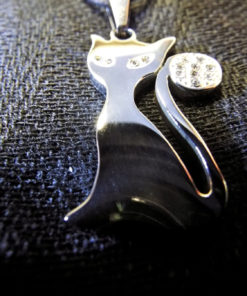 Cat Pendant Silver Stainless Steel Handmade Necklace Jewelry Celtic Symbol