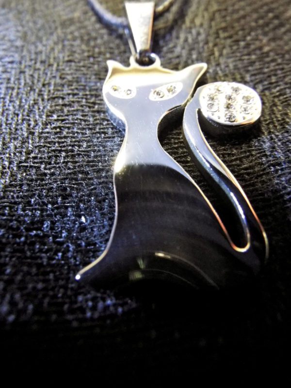 Cat Pendant Silver Stainless Steel Handmade Necklace Jewelry Celtic Symbol