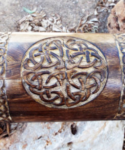 Celtic Box Knot Wooden Mango Tree Jewelry Handmade Flower Symbol Carved Eco Friendly Home Decor Trinket