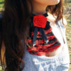Choker Necklace Collar Gothic Rose Black Red Lace Handmade Jewelry