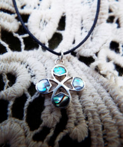 Clover Pendant Silver Abalone Seashell Sterling 925 Handmade Good Luck Necklace Jewelry Beach Boho