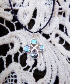 Clover Pendant Silver Abalone Seashell Sterling 925 Handmade Good Luck Necklace Jewelry Beach Boho