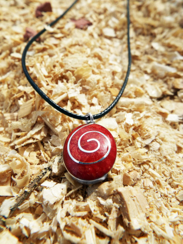 Coral Pendant Gemstone Silver Red Necklace Handmade Sterling 925 Ocean Sea Oval Summer Beach Good Fortune Luck Jewelry