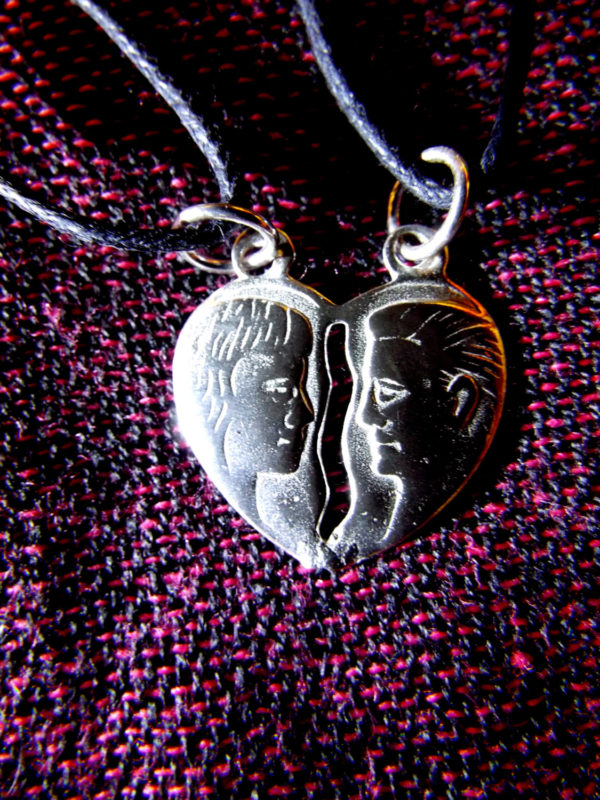 Couple's Necklace Pendant Anniversary Sterling Silver 925 Adam and Eve Romance Love Marriage