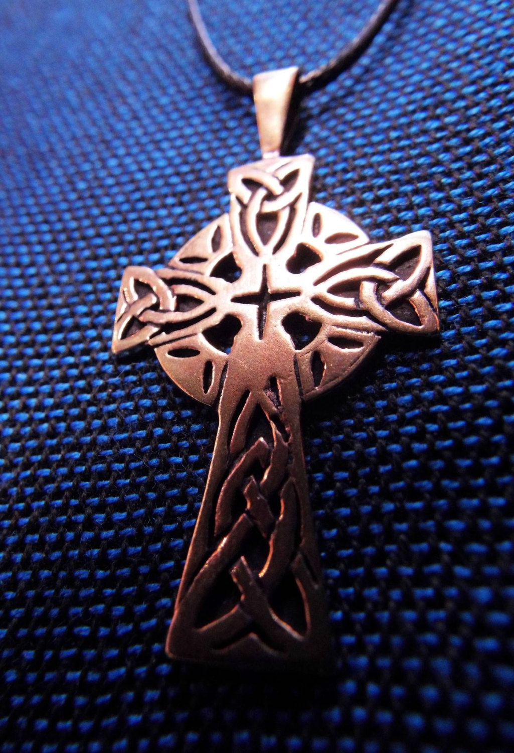 Cross Pendant Crucifix Bronze Symbol Celtic Magic Handmade Jewelry Necklace 1